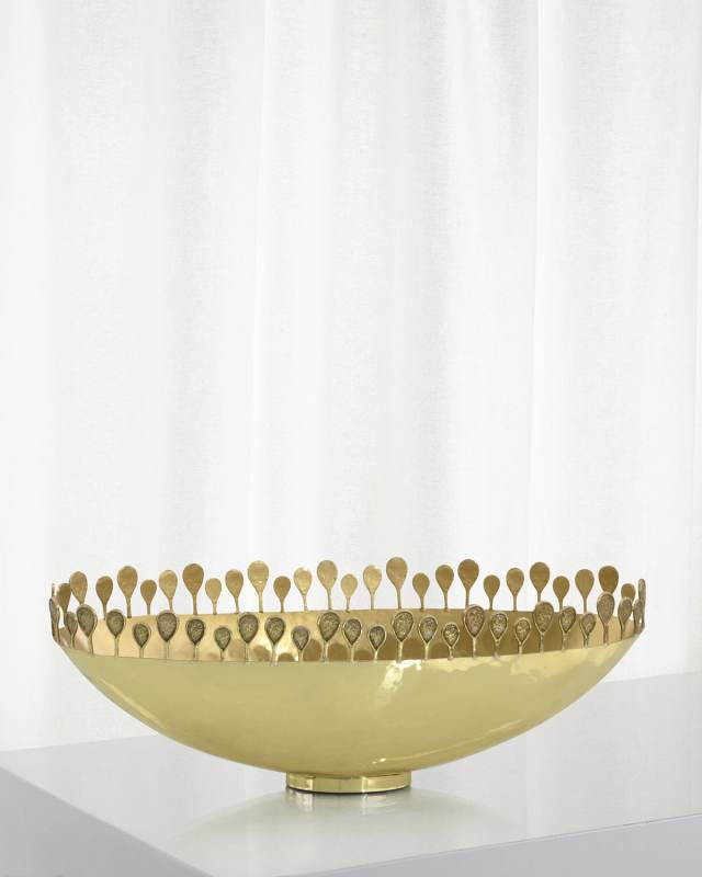 Polished Brass Oval Crown Bowl